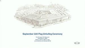 American Flag Draped on Pentagon