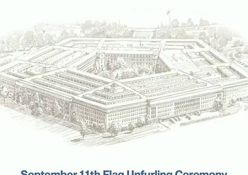 American Flag Draped on Pentagon