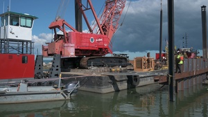 Driving Steel Sheet Piles in Vermilion Harbor - B-roll