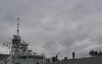 HMCS Regina docks at Port of Alaska in Anchorage