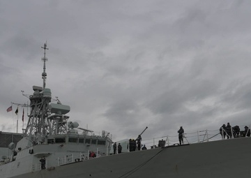 HMCS Regina docks at Port of Alaska in Anchorage