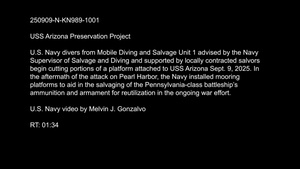 U.S. Navy prepares to remove USS Arizona mooring platforms