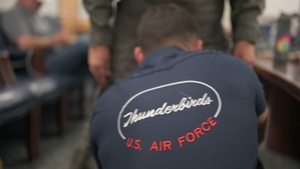 Dr. Barbara Gruber suits up as the 2025 Joint Base Andrews Air Show Hometown Hero