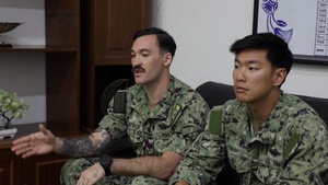 U.S. Sailors visit Egyptian Navy Rear Admiral at naval hospital