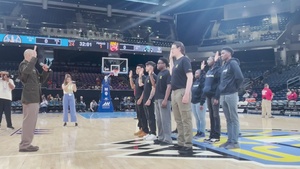Future Soldiers take Oath of Enlistment during Chicago Sky 9/11 home game