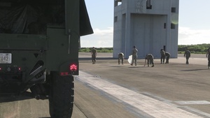 1st MAW Marines clear foreign objects, debris from runway