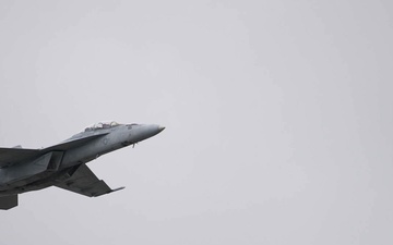 The U.S. Navy F/A-18 Rhino Demo Team participates in the Joint Base Andrews Air Show