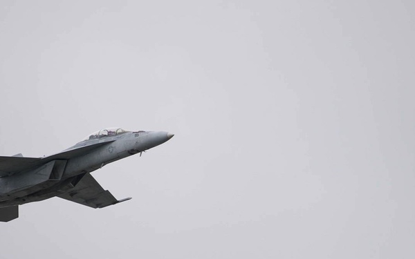 The U.S. Navy F/A-18 Rhino Demo Team participates in the Joint Base Andrews Air Show