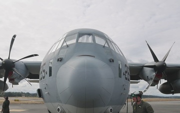 U.S. Marines stationed overseas preform aerial training in the skies of Washington