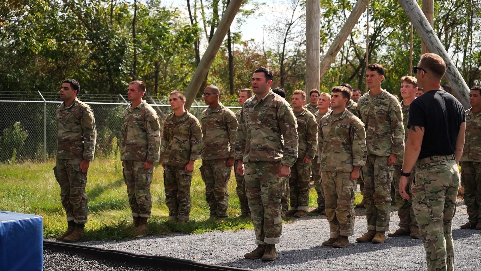 Spc. David Turlip, a cavalry scout with the 2nd Squadron, 104th Cavalry Regiment, 28th Infantry Division, Pennsylvania Army National Guard, talks about his experience during the Ranger and Sapper Assessment Program at Fort Indiantown Gap, Pennsylvania, Sept. 12, 2025. Soldiers participate in several events during this program, and are assessed by staff to determine whether they are ready to attend the U.S. Army's Ranger and Sapper Schools. (U.S. Army National Guard video by Sgt. Kayden Bedwell)