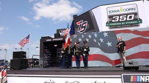 Iowa National Guard Honor Guard at Iowa Corn 350 (B-Roll)