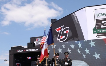 Iowa National Guard Honor Guard at Iowa Corn 350 (B-Roll)