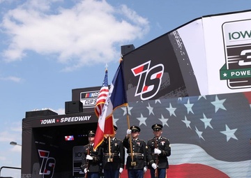 Iowa National Guard Honor Guard at Iowa Corn 350 (B-Roll)