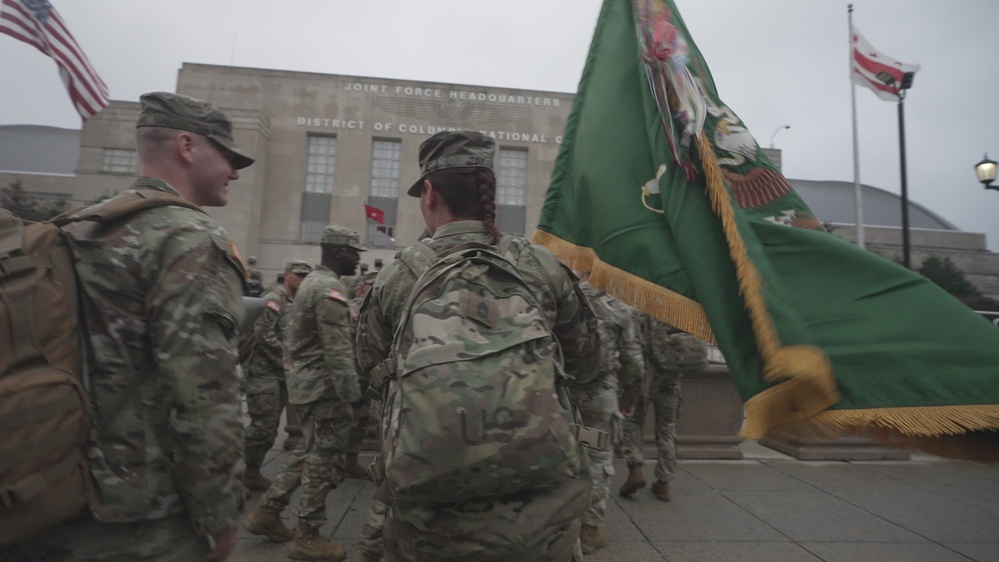 B Roll U.S. Army Soldiers from the Georgia Army National Guard (GAARNG) arrived at the D.C. Armory in Washington, D.C. on September 17, 2025
