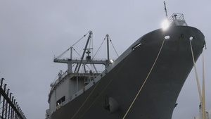 U.S. Marines with 2nd MAW prepare for Exercise Carolina Dragon 25 aboard the SS Wright (T-AVB-3)