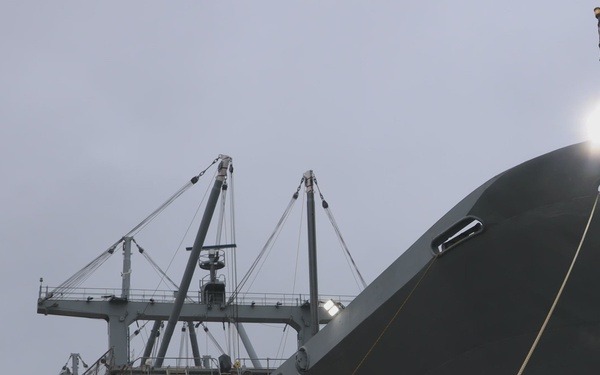 U.S. Marines with 2nd MAW prepare for Exercise Carolina Dragon 25 aboard the SS Wright (T-AVB-3)