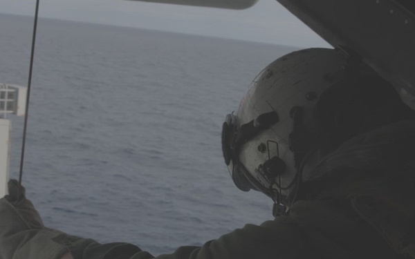 MRF-D 25.3: VMM-363 conducts MV-22B hoist drills aboard the USS Miguel Keith