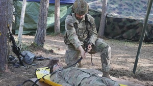 B-Roll: Pfc. Cooper Peter prepares for medical lane testing