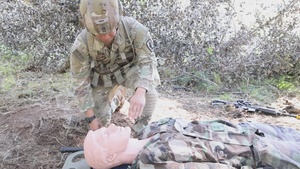 B-Roll: Pvt. Trae Chapa practices treating a spinal injury for E2B