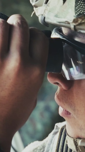 US Soldiers conduct calling and adjusting fire patrol lane [social media 9:16]