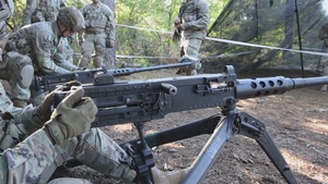 B-Roll: Soldiers practice operating a 50.-caliber machine gun