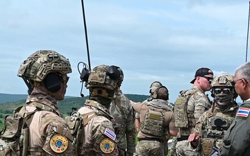 Royal Thai Air Force and Air National Guard Tactical Air Party Control members conduct simulated air support missions