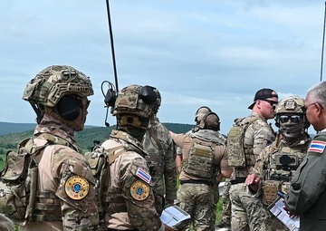 Royal Thai Air Force and Air National Guard Tactical Air Party Control members conduct simulated air support missions