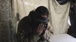 B-roll: Soldiers train on Mission Oriented Protective Posture (MOPP) lane for E2B