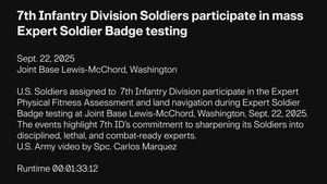 7th Infantry Division Soldiers participate in mass Expert Soldier Badge testing