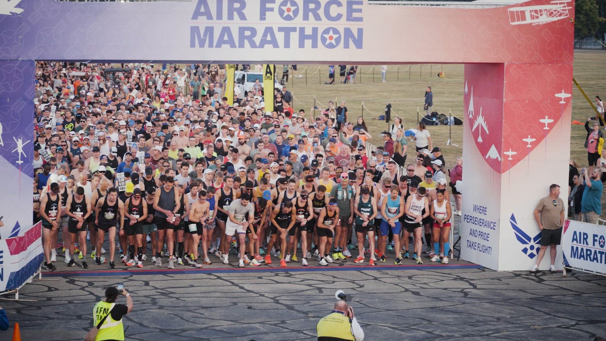 More than 7,600 runners representing 50 states and 11 foreign countries participate in the 29th annual U.S. Air Force Marathon at Wright-Patterson Air Force Base, Ohio, Sept. 20, 2025.
Marathon weekend featured 1,500 volunteers who took part in the annual event held in conjunction with the U.S. Air Force birthday. The marathon weekend featured multiple races, community engagement, and showcased the enduring partnership between the Air Force, Wright State University, and the local community.