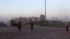 UNITAS 2025 US Marines, multinational forces embark LCACs at Onslow Beach