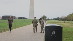 U.S. National Guard Soldiers with the Louisiana National, conduct presence patrols at the National Mall, Washington, D.C.