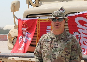 Chief Warrant Officer 3 Lucas Holmes shouts-out the Kansas City Chiefs from Overseas