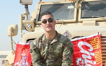Sgt. Evan Anderson shouts-out the Kansas City Chiefs from Overseas