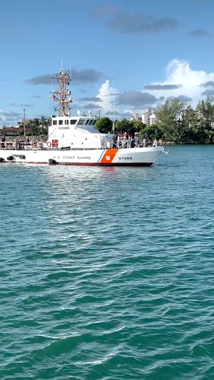 US Coast Guard Cutter Sea Devil moors at Base Miami Beach