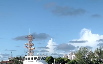 US Coast Guard Cutter Sea Devil moors at Base Miami Beach