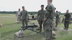 U.S. Marines conduct live fire qualification with the M2A1 .50-caliber heavy machine gun (B-Roll)