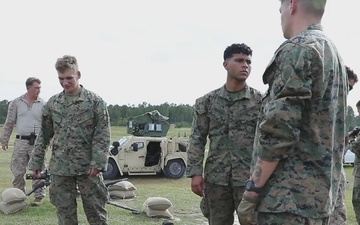 U.S. Marines conduct live fire qualification with the M2A1 .50-caliber heavy machine gun (B-Roll)