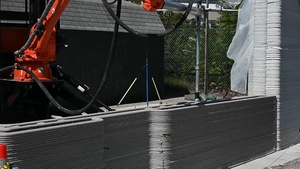 Maryland Air National Guardsmen construct storage unit with 3D concrete printer
