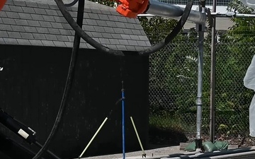 Maryland Air National Guardsmen construct storage unit with 3D concrete printer