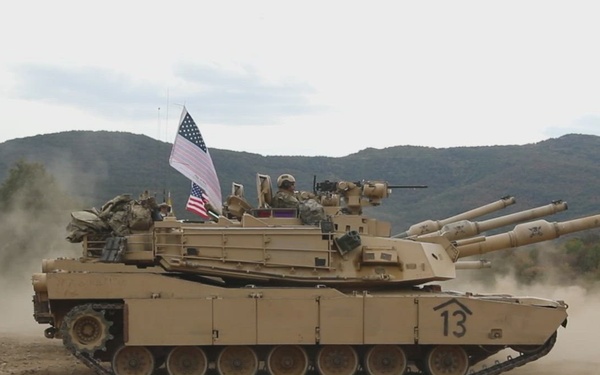 1st Infantry Division Conducts M1A2 Abrams Table IV &amp; V Gunnery in Bulgaria (B-Roll)