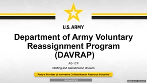 Department of the Army Voluntary Reassignment Program (DAVRAP)