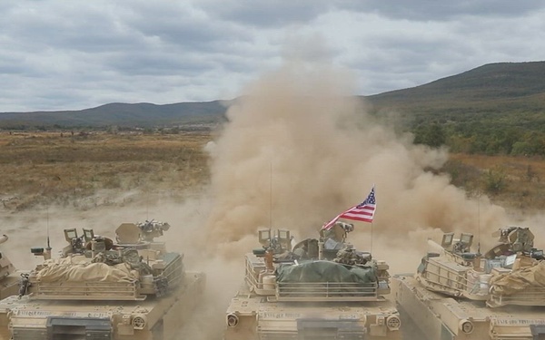 1st Infantry Division Performs M1A2 Abrams Live Fire in Bulgaria