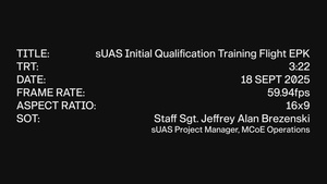 sUAS Initial Qualification Training Flight EPK