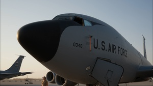 USAF meets USMC in the skies over USCENTCOM AOR (B-Roll)