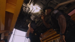 CBP Officers search a vehicle for drugs and contraband