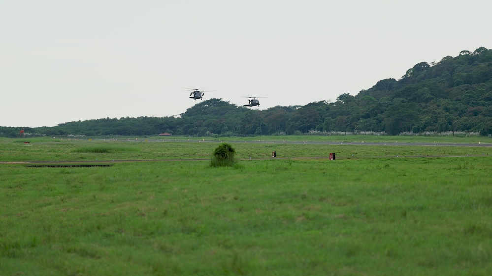 JTF-B Helicopters Arrive to Support Jungle Training in Panama (BRoll)