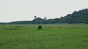 JTF-B Helicopters Arrive to Support Jungle Training in Panama (BRoll)