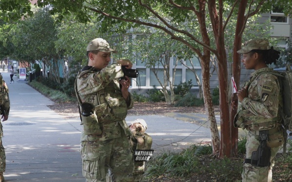 Public Affairs covers Alabama National Guard Patrol at Waterfront Metro Area