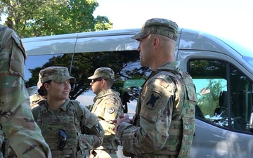 Soldiers provide a presence patrol in the National Mall